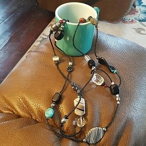 Long, black beaded Silpada necklace